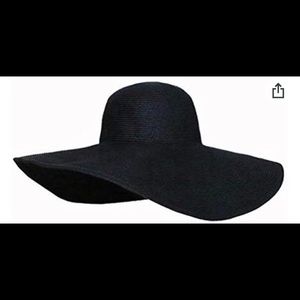 BLACK LARGE BRIMMED HAT
